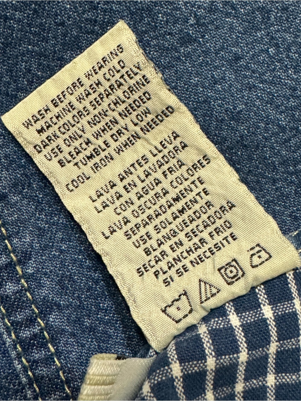 VINTAGE WHITE STAG DENIM DRESS SIZE LARGE - Picture 8 of 10